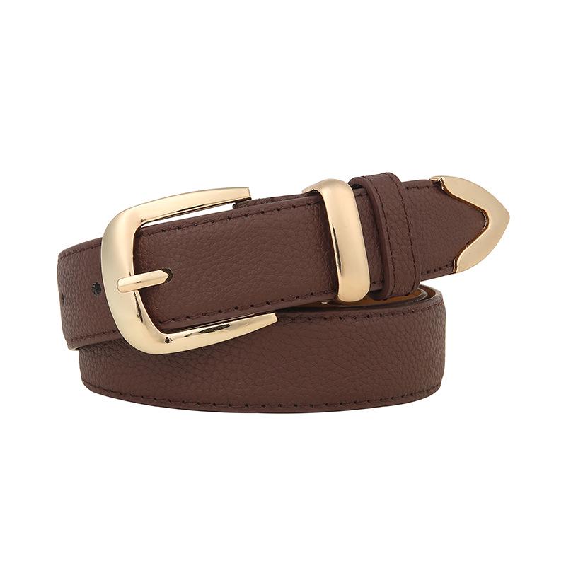 Ceinture Vintage Polyvalente pour Femme en Cuir PU avec Boucle à Ardillon en Alliage