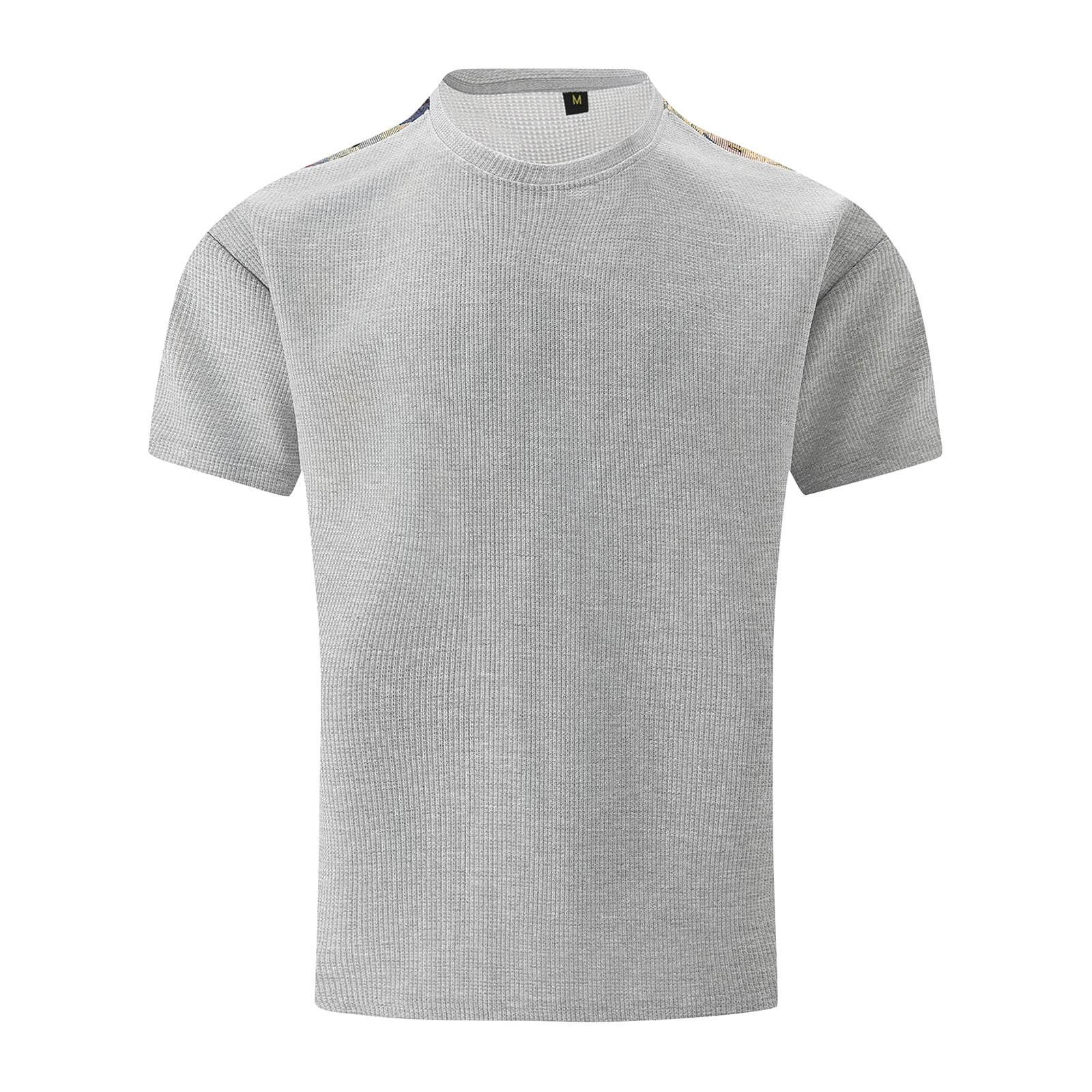 

Мужская универсальная летняя лоскутная свободная рубашка с короткими рукавами и винтовым вырезом в тон XL