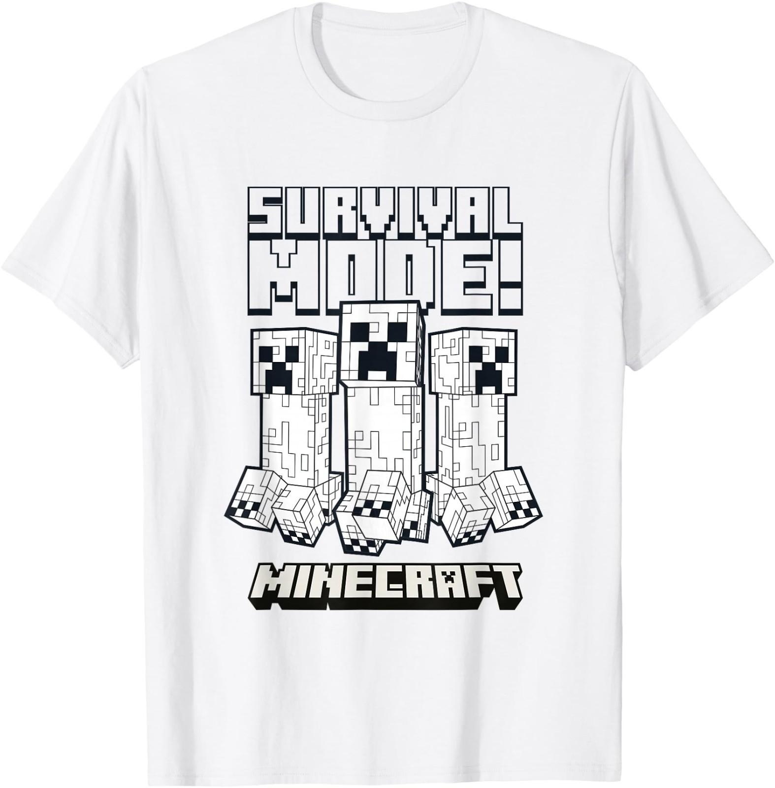 Minecraft Survival Mode Creeper Trio Design T-Shirt L