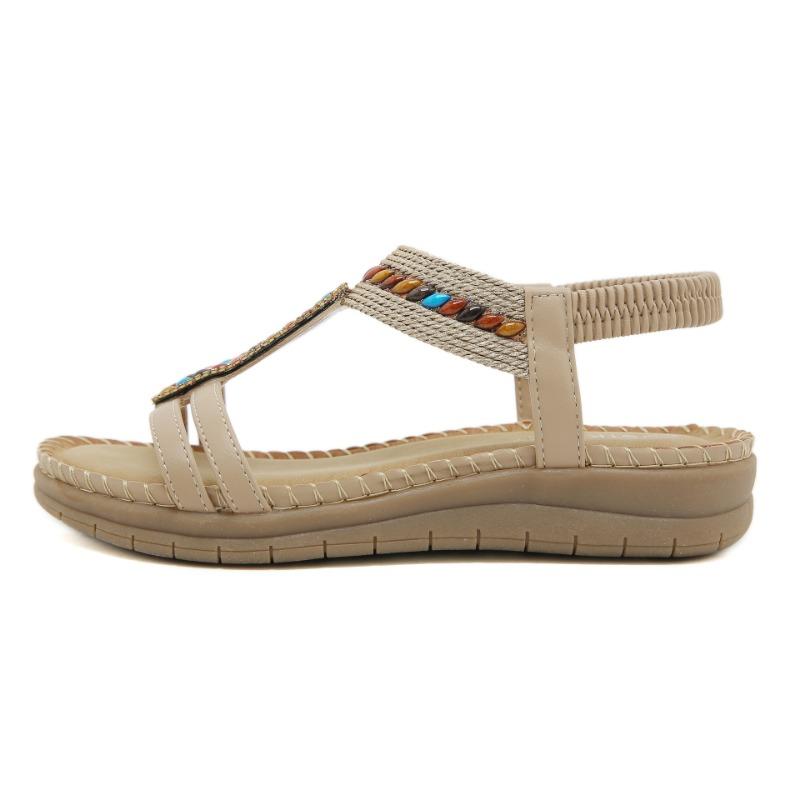 New Water Diamond Sandals Casual Thick-soled Large-sized Flat Shoes