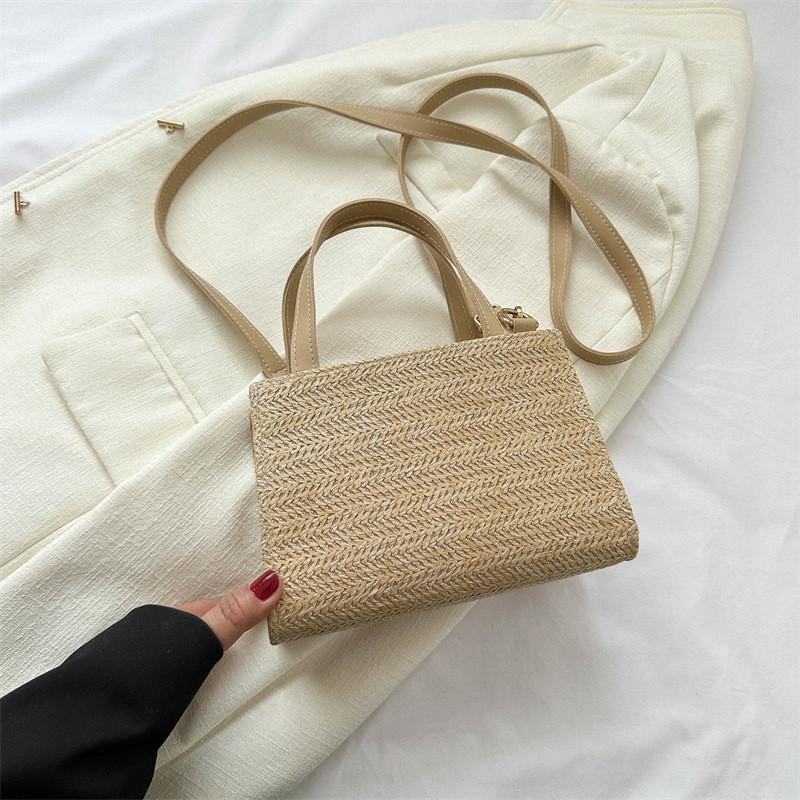 

Trendy Square Crossbody Bag For Women Crafted From Soft Woven Material In Neutral Tones Khaki