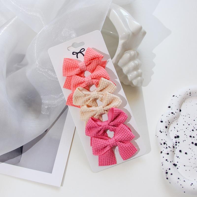 10Pcs/Set Solid Color Ribbon Kids Bows Hair Clips Baby Girls Handmade Bowknot Hairpin MiNi Barrettes Hair Tie Accessories