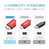 Mini-HDMI zu HDMI Konvertierung Datenübertragung 4K 60Hz HDMI zu Mini-HDMI 4K Kompatibel mit und Mehr (0,45 m) Kabel, (2,5 mm Durchmesser) Hochgeschwindigkeitskabel,