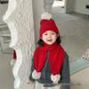 Red Series Children's Winter Scarf: Festive Knitted Neck Warmer for Boys & Girls