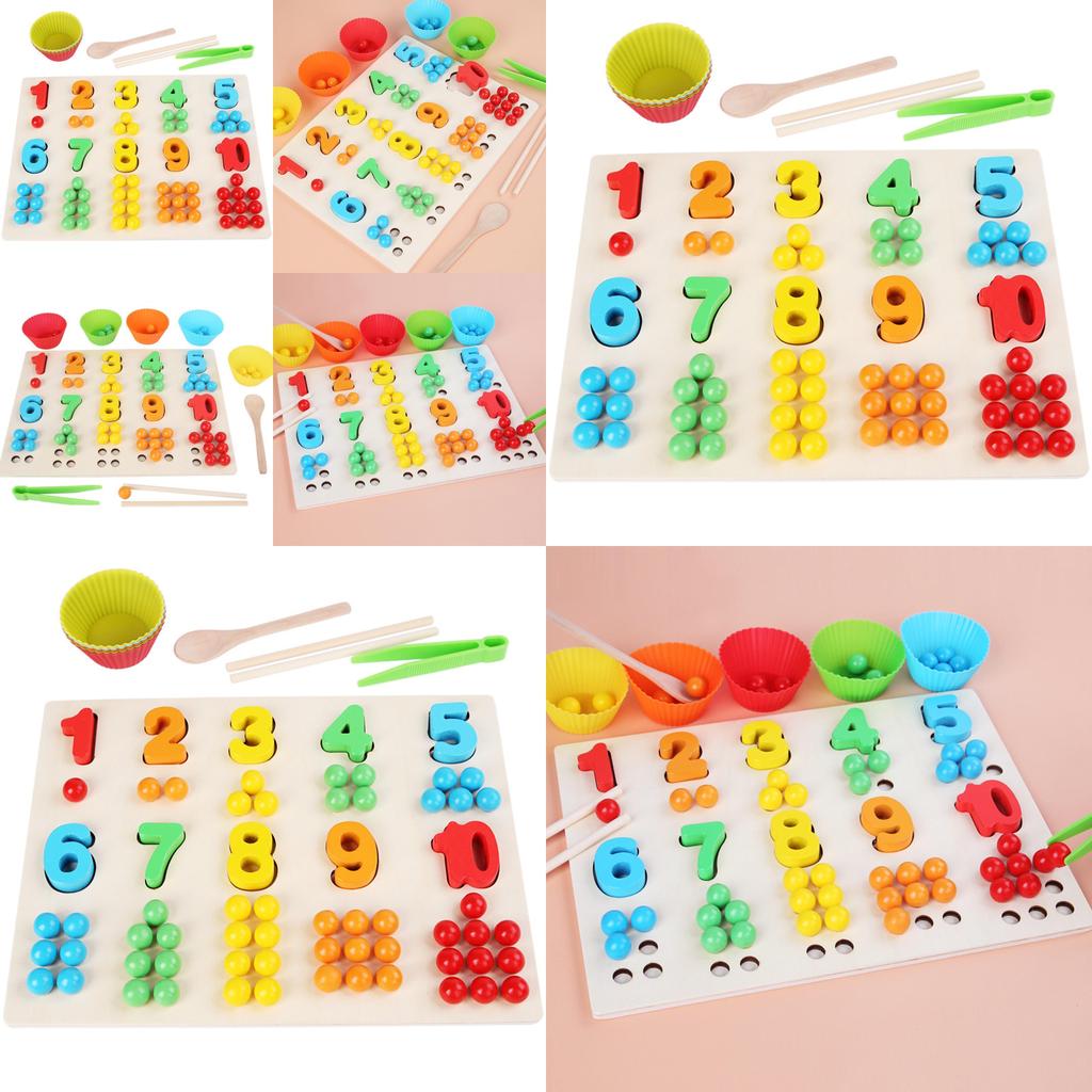 Wooden Number Bead Sorting Board Educational Toy For Toddlers Learning And Cognitive Development