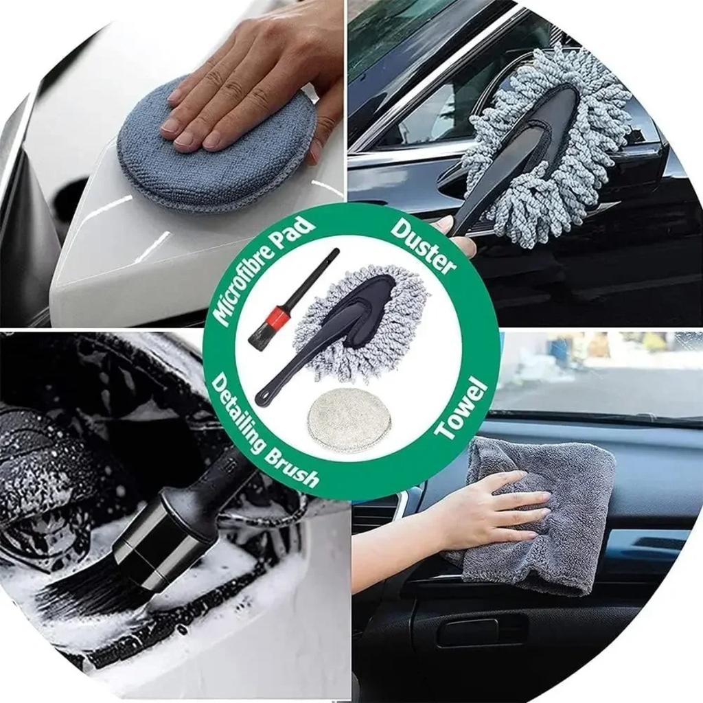 Automotive Detail Brushes Rim Cleaner 9 Pcs Car Wash Cleaning Kit Interior Exterior Uses For Car Detailing Brush Kit