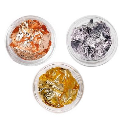 Nagelfolie Glitzer Flocken Gold Silber Roségold Nagelfolie Nail Art Flocken Holografische Luxus Pailletten für Nagelkunst