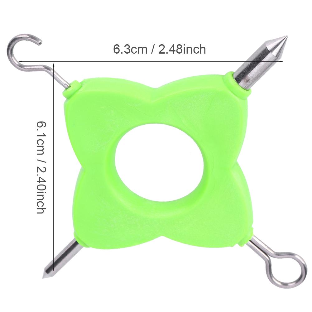 2PCS Green 4 in 1 Multifunction Outdoor Fishing Puller Knot Tool Fish Device Tackle Accessory