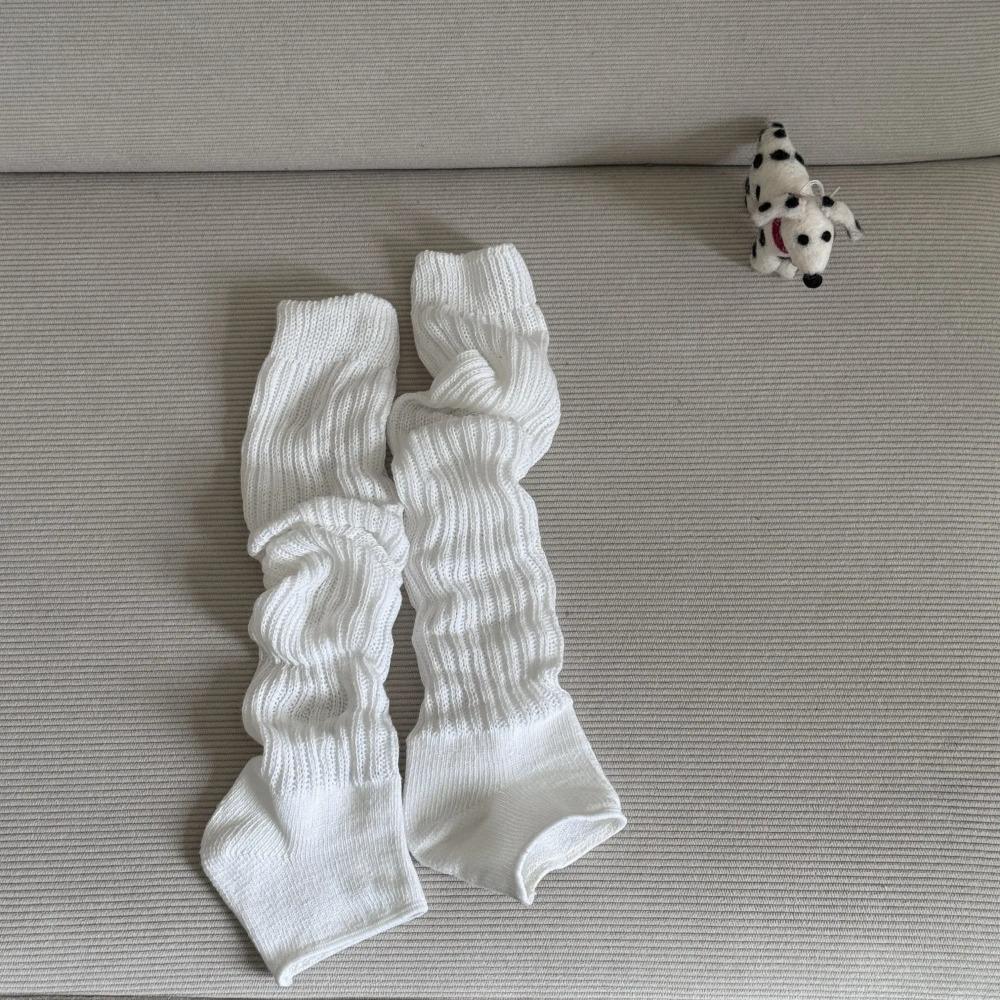 Autumn Winter Leg Warmers Solid Color Knitted Loose Long Socks Leg Covers JK Lolita Girls Leg Warmer Women Knitted Foot Cover