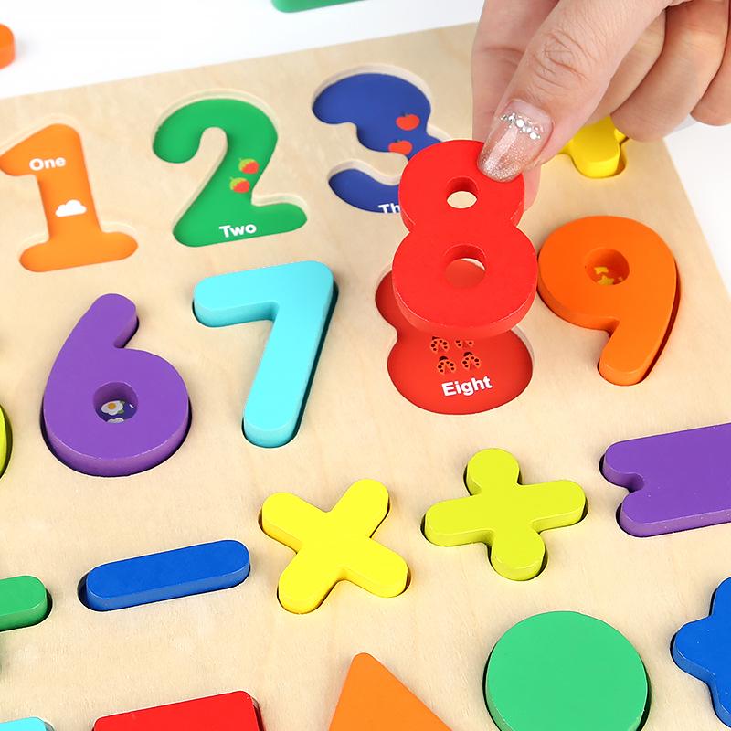 Montessori Number & Alphabet Matching Puzzle Board - Early Education Toy