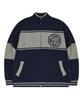 Waikei Colorblock Logo Zip-Up Cardigan Navy