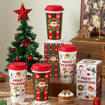 Presente de Natal Caneca de Cerâmica Copo de Água para Casa Copo de Escritório Lembrancinha Caneca de Café Fofa Presente de Aniversário