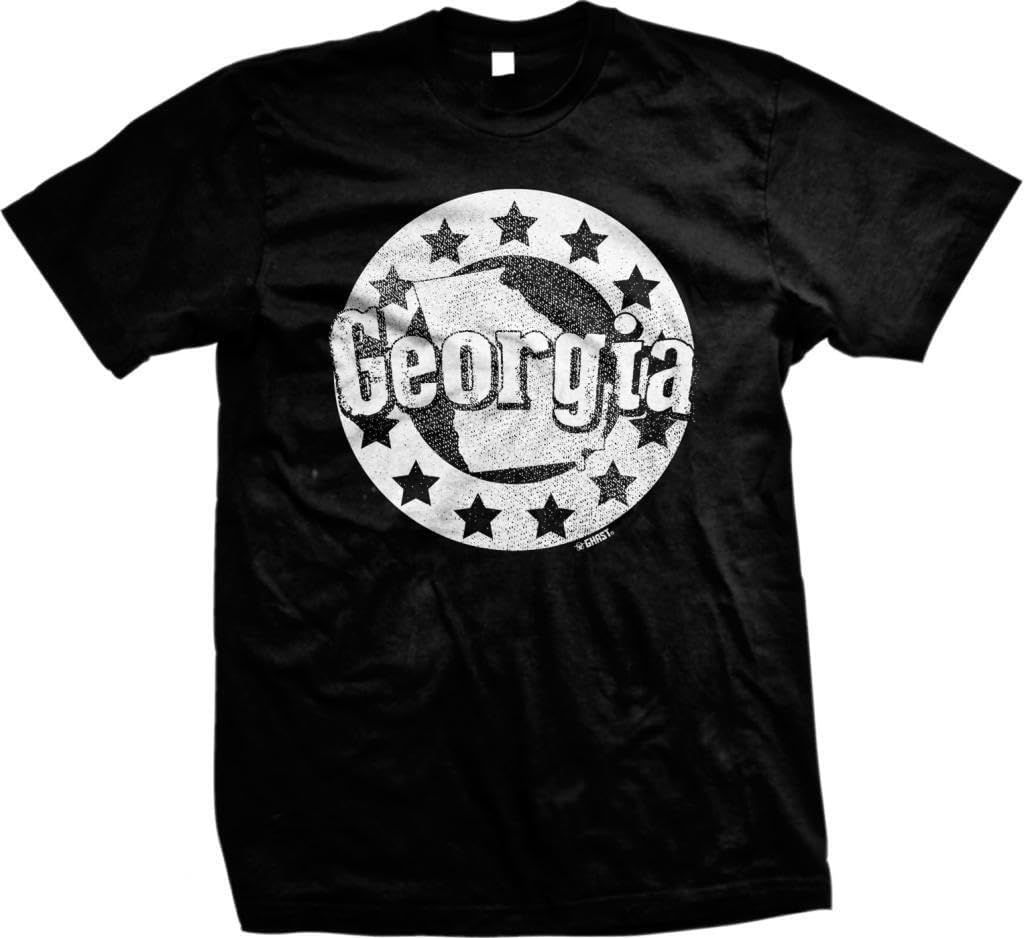 Georgia State Outline_ The Peach State- The South- Great Gift! Mens Men T Shirt XXL