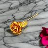 Golden Rose for Valentine Day Gift, 1 Count, 7.5 Inches, Gold, Artificial Flower, Rose, U-Shape, Indoor and Outdoor, Valentine's Day