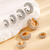 1/4/8Pcs C Shape Round Cartilage Clip Earrings For Women Luxury  Fake No Pierced Geometric Ear Cuff Jewelry