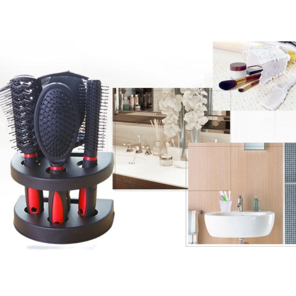 5pcs/set Professional Massager Comb Mirror Set Anti-static Anti-slip Makeup Mirror Hairbrush Set Durable Soft