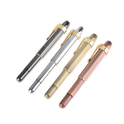 Hot 1PC 3062 Unique Antique Brass Pocket Roller Ball Pen Short Portable Ball Pens Gift Office School Stationery Writing Fluent