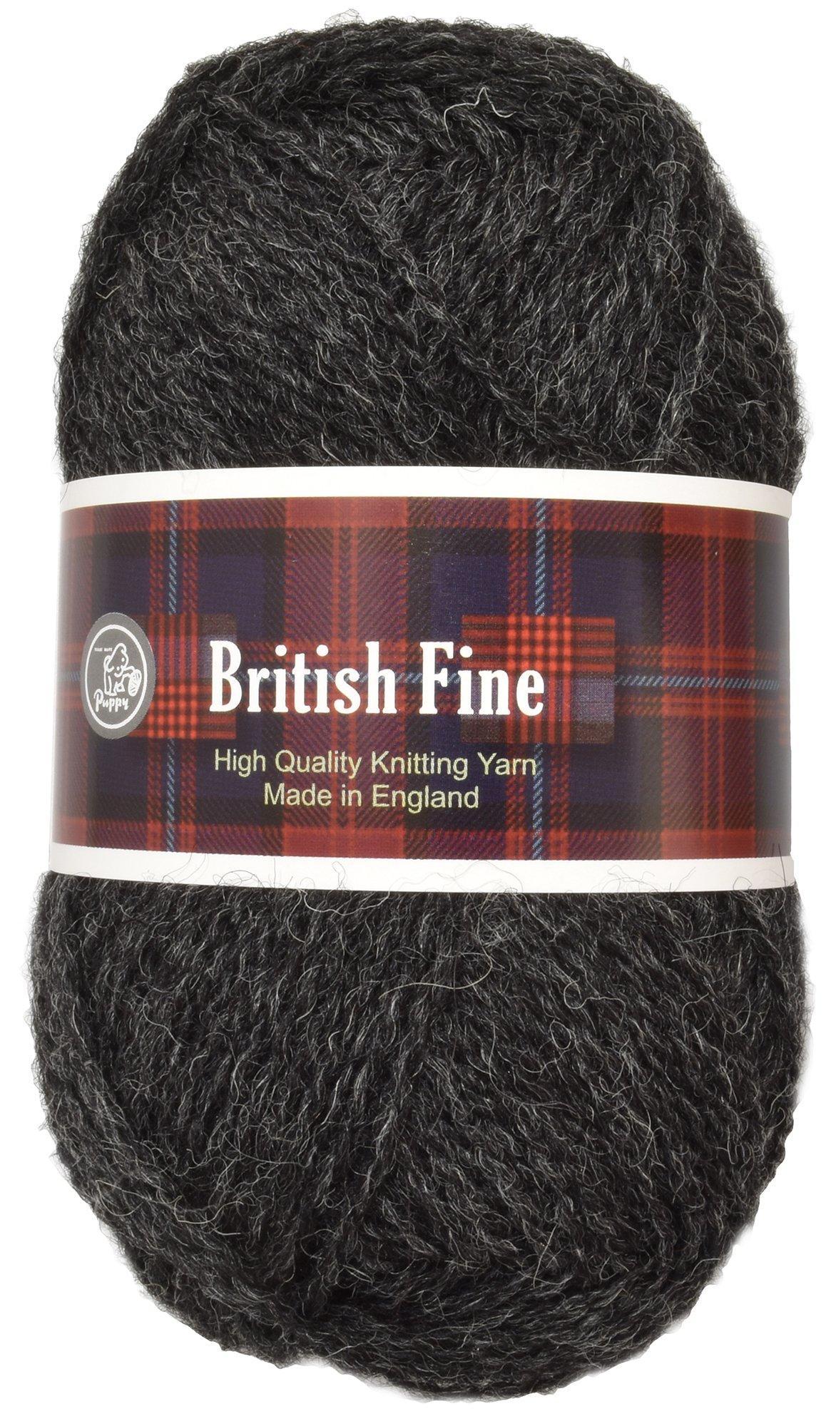 

Puppy British Fine Medium Set of 10000149 Yarn, Fine, Col.12, Black, 25g, Approx. 116m, 5, чёрный