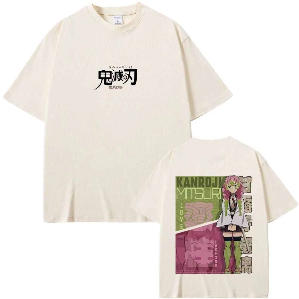 

Клинок, рассекающий демонов: Мицури Канродзи (Столп Любви) Винтажная стираная двусторонняя футболка с принтом, оверсайз аниме стритвир футболка, унисекс повседневный топ 4XL