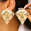 Abstract Face Statement Earrings Bold Geometric Tribal Inspired Jewelry