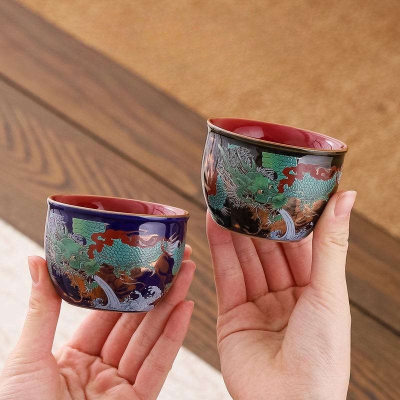 Tasse à thé en céramique couleur émail boutique Exquise petite tasse à thé Fournitures pour service à thé chinois Tasse à thé de haute qualité