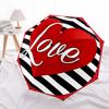 1pc Love Heart Print Automatic Opening and Closing Folding Umbrella with 8 Iron Ribs - Portable, Foldable for Travel Yy251124139