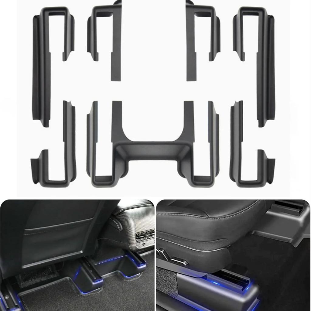 7PCS Auto Seat Slide Rail Cover for Tesla Model Y Juniper 2025 2026 Under Seat Wrap Corner Guards Slide Rail Protector Kit Full