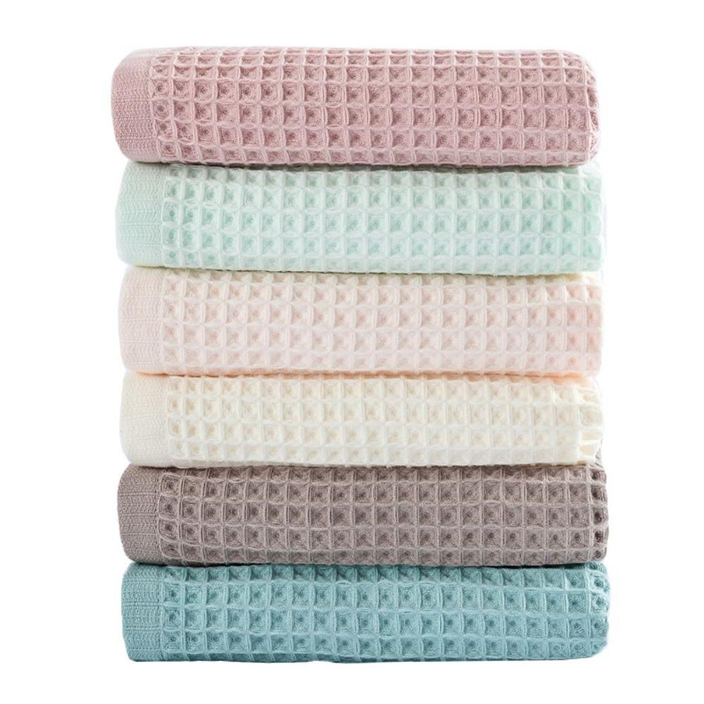 Fashion 70*140cm Cotton Waffle Bath Towel Color Soft Absorbent Wash Towels Home Cleaning Towel Honeycomb Mesh Towel Men Women Adult