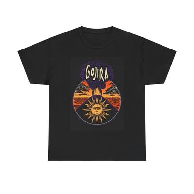 Gojira Tričko Rocková Kapela Vintage Merch Slunce Unisex Těžká Bavlna