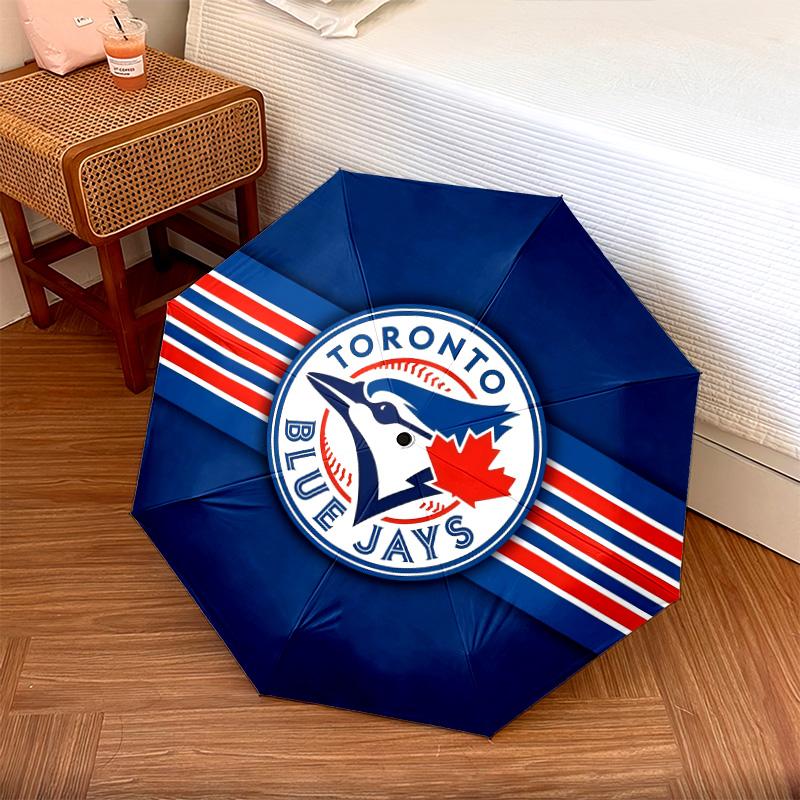 Toronto Blue Jays2pattern, automatic folding umbrella, portable and foldable design, 8 ribs, a Christmas or birthday gift.