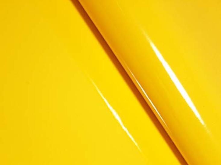 Synthetic Leather Patent Leather Fabric 92 X 44 Cm Fabric, (yellow)