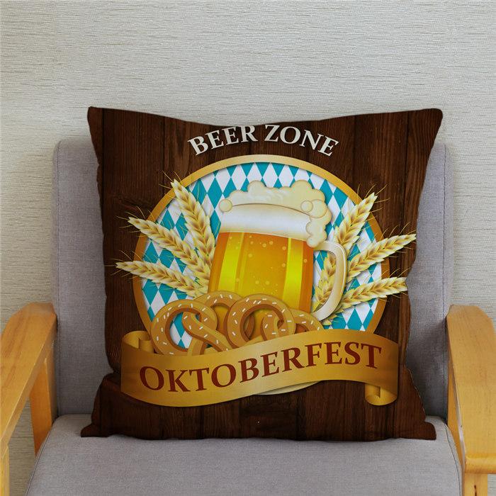 Vintage Beer Cushion Cover Peach Skin Pillowcase Fashion Home Decor Pillowcase Pillowcase