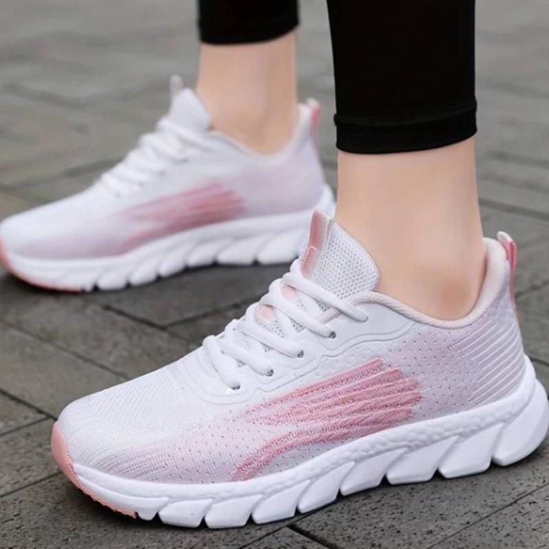 Breathable Mesh Couple's Running Sports Shoes Knitted Elastic Casual Sneakers Walking Jogging Outdoor Shoes