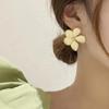 1 Par Pendientes de Mujer Forma de Flor 3D Retro Chapado en Oro Mate Color Sólido Pendientes de Tuerca Florales Fiesta de Baile Citas Joyería para las Orejas