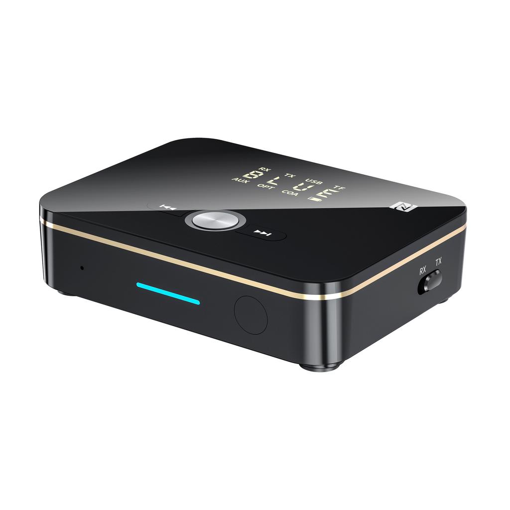 Bluetooth vysílač 2 v 1 přijímač pro TV, notebook Stereo systém Sluchátka Reproduktor, RCA/AUX kabel, AptX HD & AptX LL, doba přehrávání 10 hodin