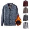 New Autumn And Winter Fashionable Warm Knitted Button Cardigan Sweater Jacket For Men Large Size Solid Color Loose Casual Jacket
