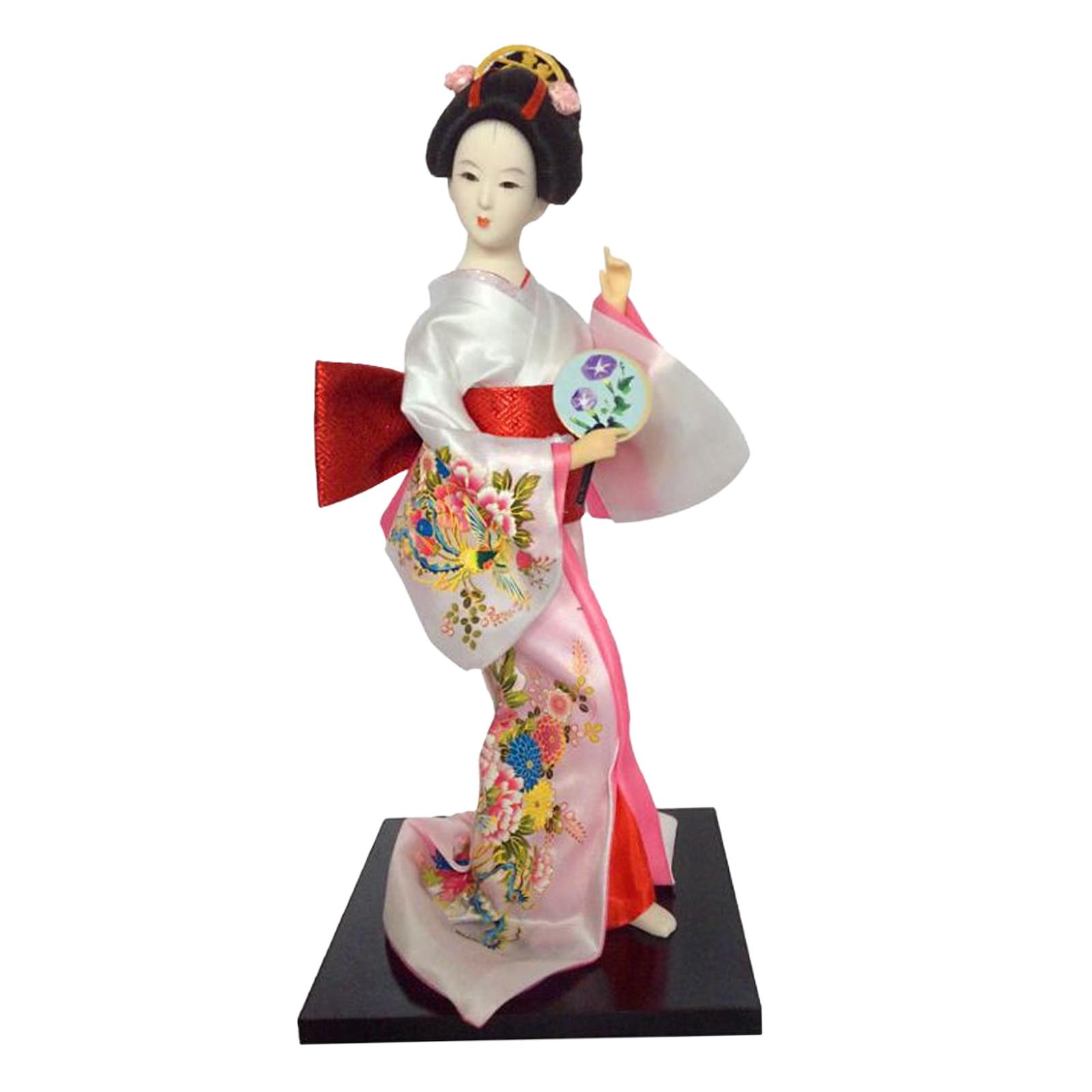 12inch Japanese Geisha, Ethnic Japanese Geisha Dolls, Miniature Figurines Lady Statuette Asian Geisha Doll, for Office Decor