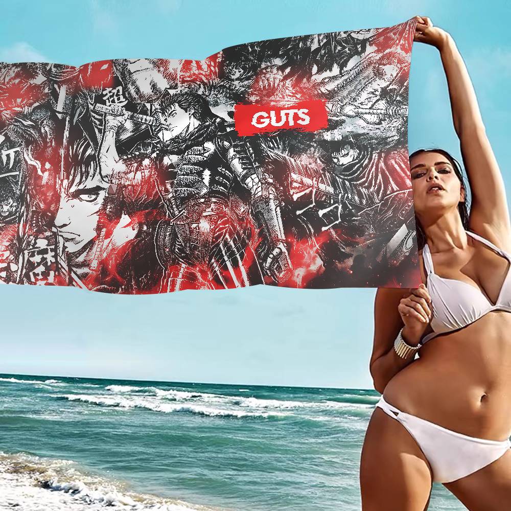 Anime Berserk Microfiber Beach Towel Absorbent Quick Dry Soft Yoga Swimming Resort Mountain Climbing Towel