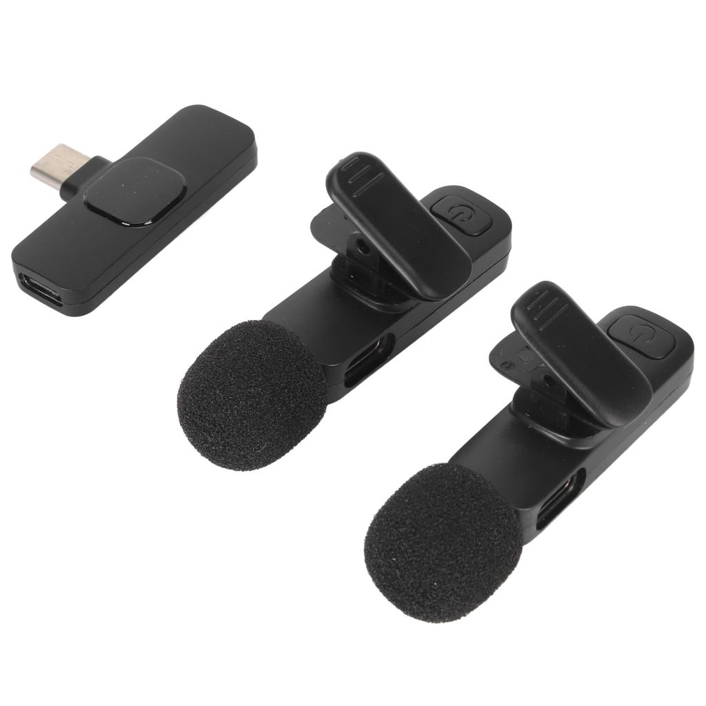 Vezeték nélküli csíptetős mikrofon 1 az 2-höz Zajszűrős Type C interfész Mini vezeték nélküli csíptetős Mi