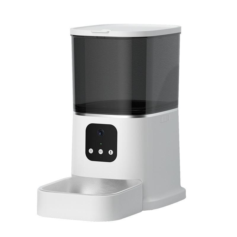 Automatic Cat Pet Food Dispenser Timed Pet Feeder With One Stainless Steel Dog Bowls Scale Automatic Smart Pet Feeder (White,6L&L) белый