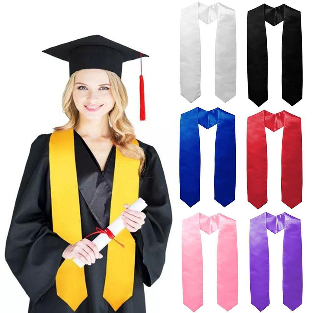 Solid Color Honor Stole Unisex Bachelor Gown Scarf New Graduation Uniform