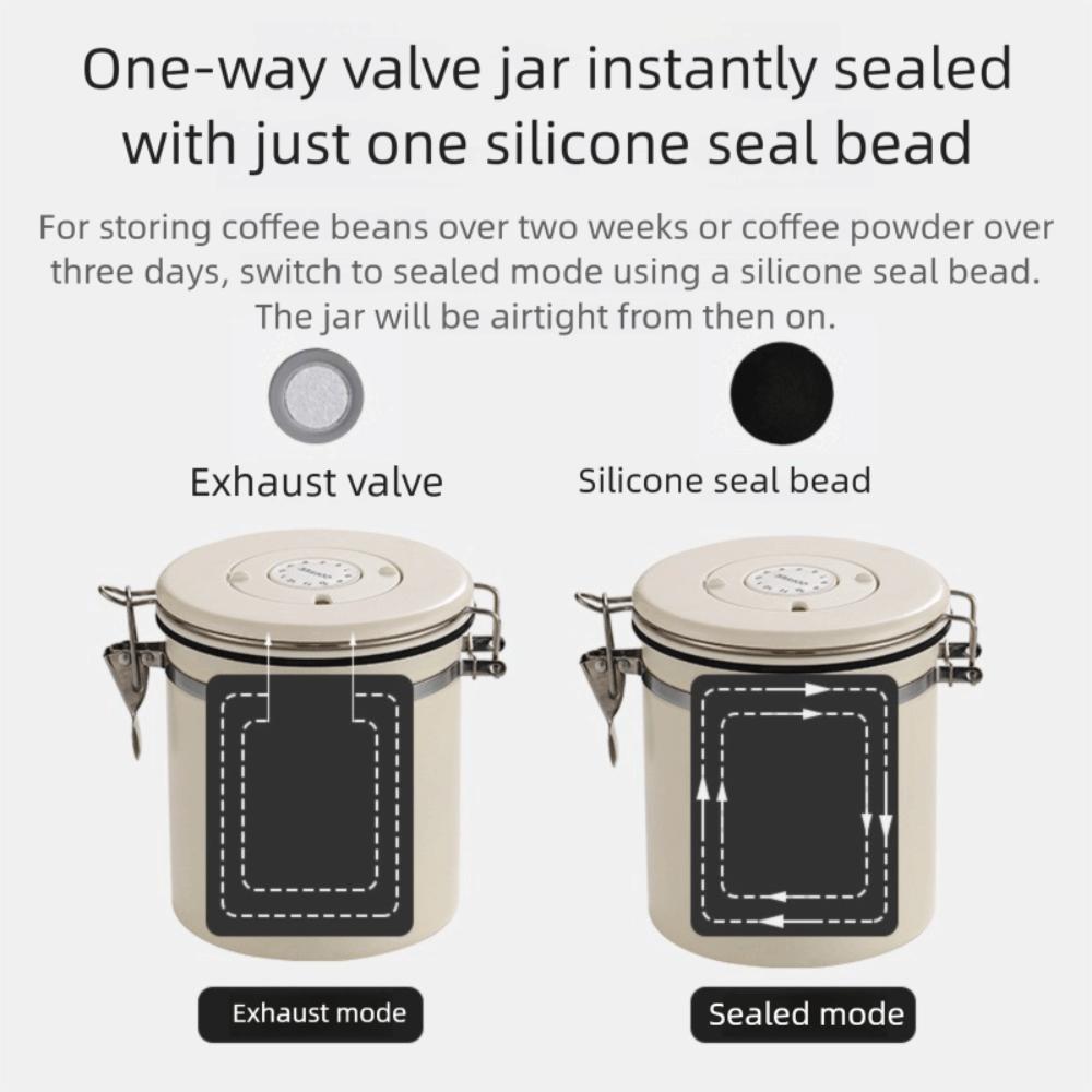 Edelstahl Kaffeebohnendosen Versiegelter Frischhaltetank Kaffeebohnen Aufbewahrungsbox Café-Zubehör
