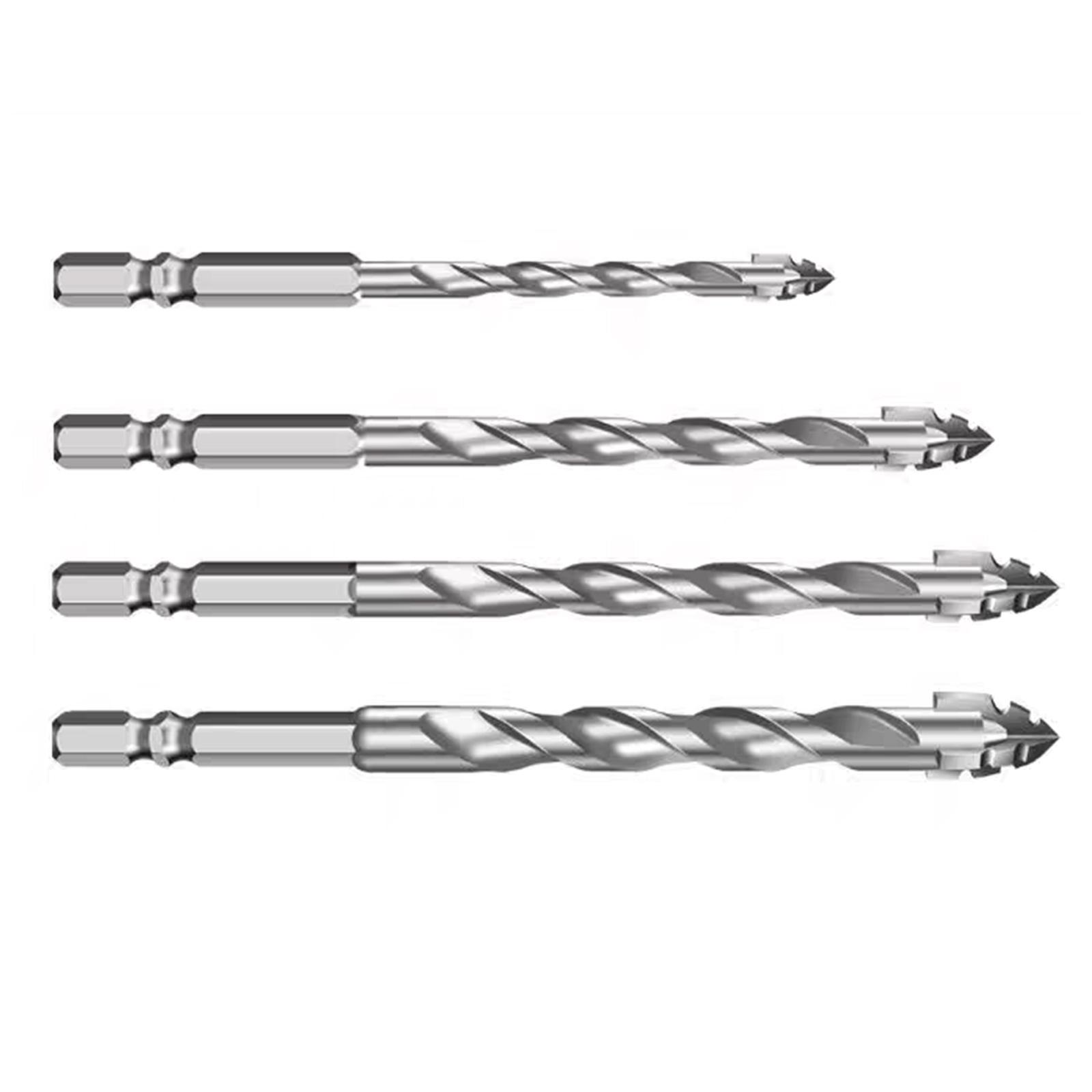 

4Piece Eccentric Drill Bit Bevel Tip With Four Edge Sawtooth Design for Hard Tile Ceramic Glass Marble and Concrete 1