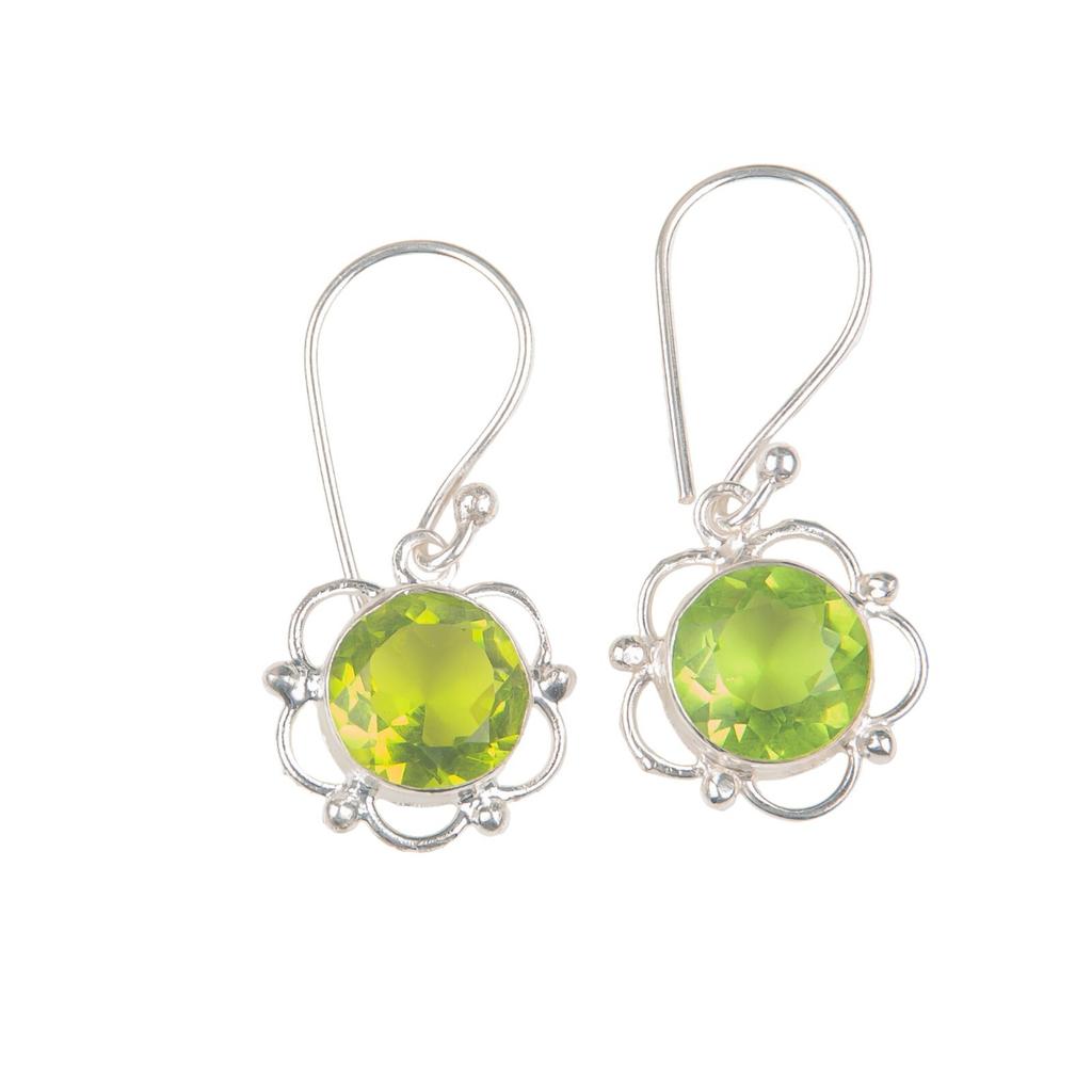 Peridot Gemstone 925 Sterling Silver Gift Jewelry Handmade Earrings1.40" For Her EE-56-4