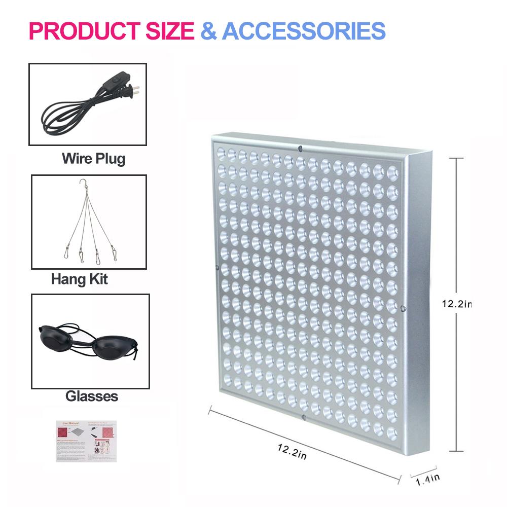 

225 светодиодная панель красного света 660 нм 850 нм устройство ближнего инфракрасного света для тела, лица, ухода за кожей, красоты, здоровья серебряный