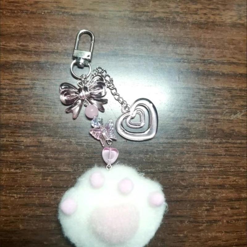 Beaded Lanyard Strap Butterfly Ribbon Designs Phone Pendant Keychain Pendant Bag Decoration for Phone Backpack and Keys