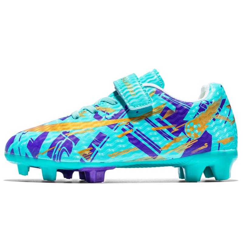 Hot Sale Cheap Pink Women Football Shoes Non-slip Outdoor Turf Soccer Shoes For Children Low Hook and Loop Kid Futsal Sneakers