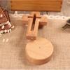 Art Vintage Wooden Crosses Standing with Base Religious Crosses Ornament Detachable Crucifix Sculpture Living Room