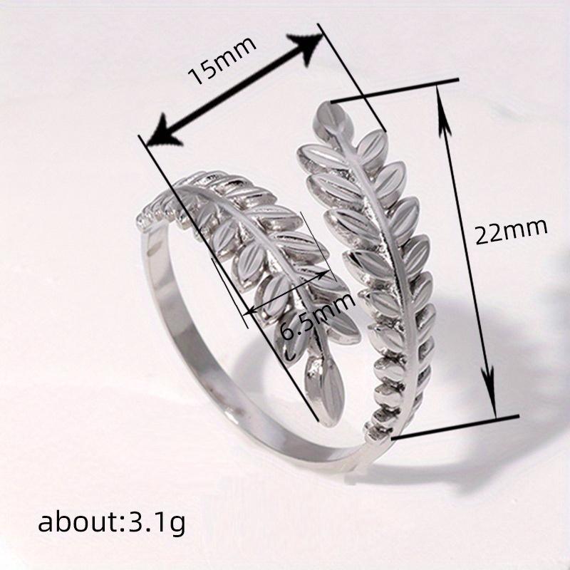 1pc Leaf Shape Adjustable Ring, Featuring A Simple Metallic Texture and Forest-style Ring