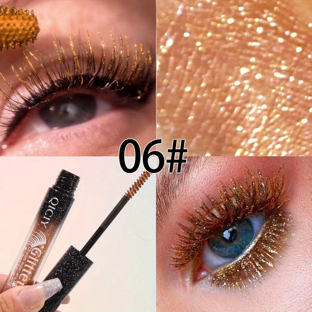 1pc Diamond Shine Waterproof Volume Curl Mascara Glitter Snow Effect,Smudge-proof Eye Makeup for All Skin Types Women Cosmetics